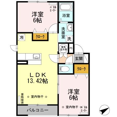 イーストロイウッド（102） 間取り図画像