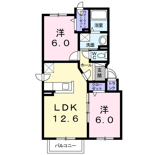 ソレイユ西町Ｂ（207） 間取り図画像