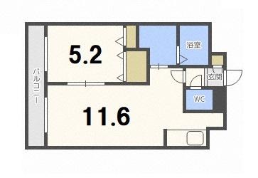 メゾン新札幌駅前（402） 間取り図画像