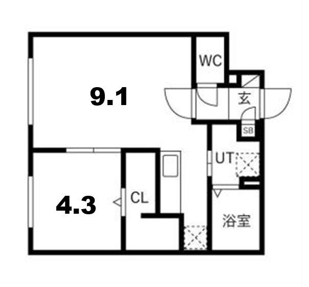 札幌市厚別区厚別中央四条マンション 間取り図画像