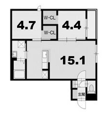 オルセーフラット厚別中央（302） 間取り図画像