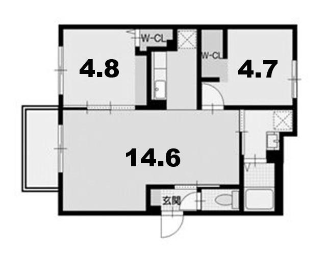 オルセーフラット厚別中央（303） 間取り図画像