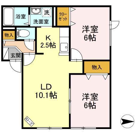 セジュール元町（102） 間取り図画像