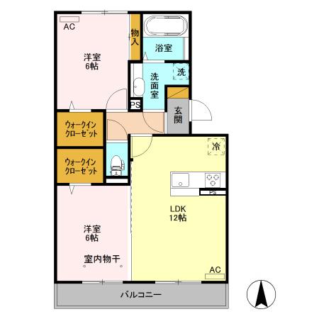 リヴェールマリーズ　Ｆ（202） 間取り図画像