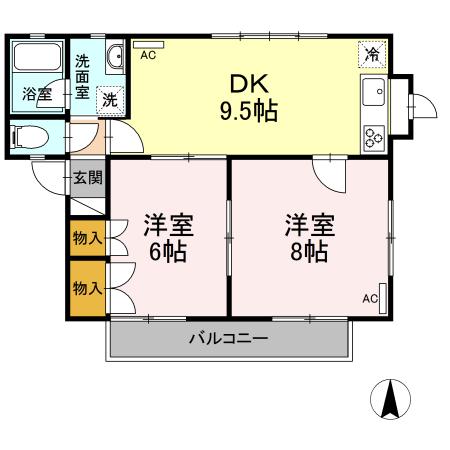 ＧＴハイツ　5（5D） 間取り図画像