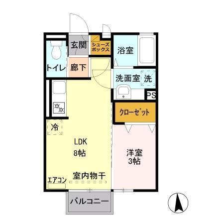 ヴィラ・キャロット　Ａ（203） 間取り図画像