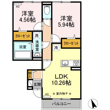 サニーフラット（102） 間取り図画像