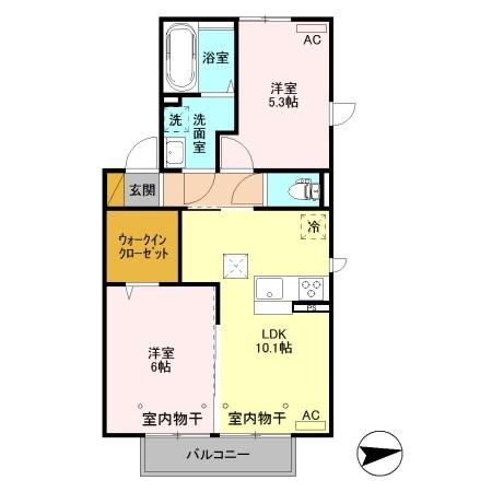 グランテラス宮子　Ａ（101） 間取り図画像