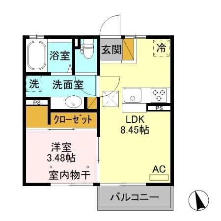 エタルナ倉賀野　Ⅱ（101） 間取り図画像