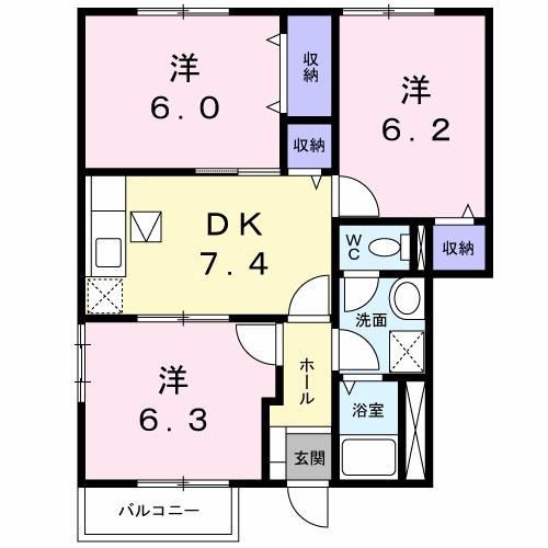 エスポワール本宿Ａ（101） 間取り図画像