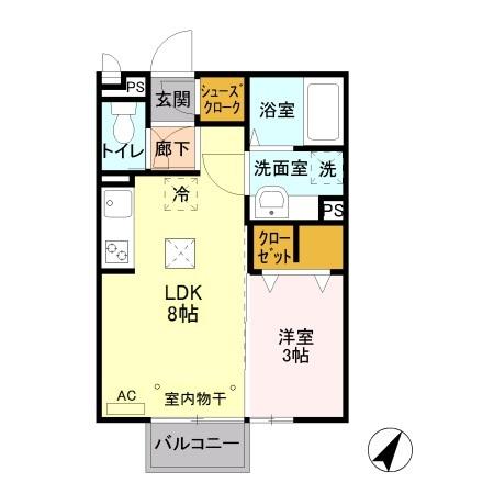 モアクレストＦ　Ⅲ（102） 間取り図画像