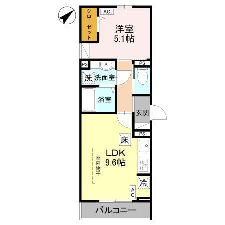 la chance和田町（101） 間取り図画像