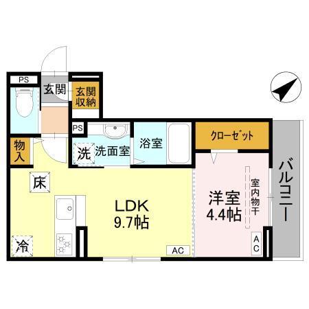 la chance和田町（102） 間取り図画像