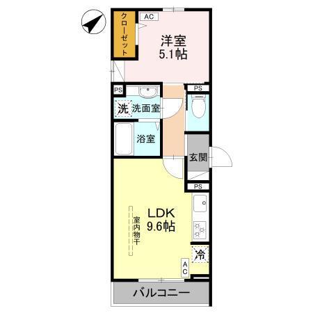 la chance和田町（201） 間取り図画像