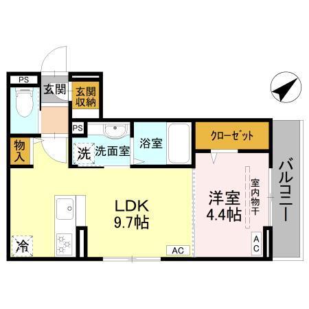 la chance和田町（202） 間取り図画像