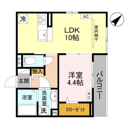 la chance和田町（303） 間取り図画像