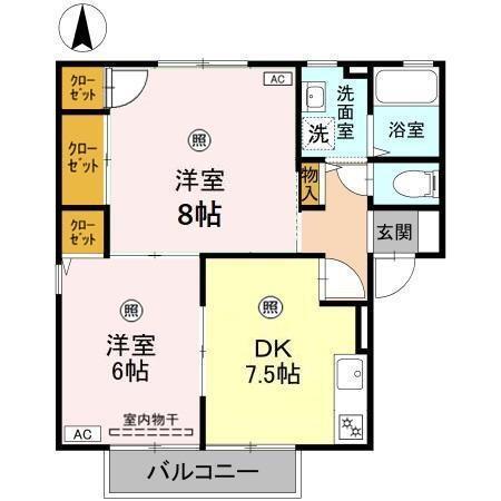 スリーゼ　Ｃ/Ｄ　Ｃ（202） 間取り図画像