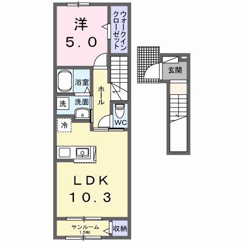 ミルホイール　Ⅱ（202） 間取り図画像