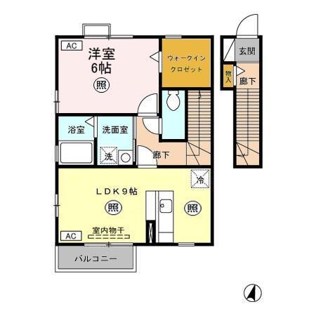 ルミエール大友　Ａ/Ｂ/Ｃ/Ｄ（A202） 間取り図画像