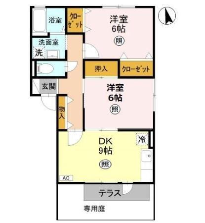 サンフラワー　Ｃ（101） 間取り図画像