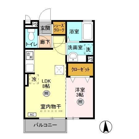 フォンテーヌ　Ａ（102） 間取り図画像