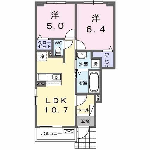 カレント　レジデンス　下増田Ⅰ（101） 間取り図画像