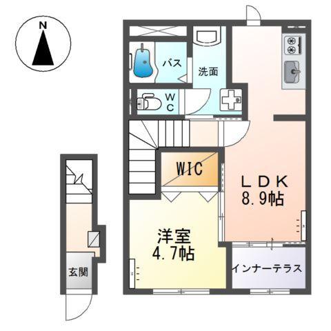 仮）高崎市下小鳥町新築アパート 間取り図画像