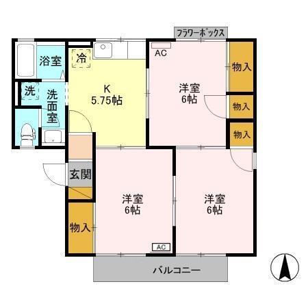ビューグランドール　Ａ（201） 間取り図画像