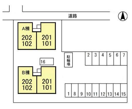 ジュネスなかじま　Ａ/Ｂ（B101） 駐車場