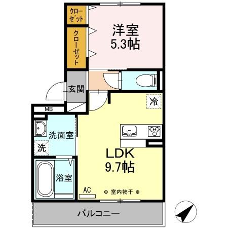 クレストテラス（201） 間取り図画像