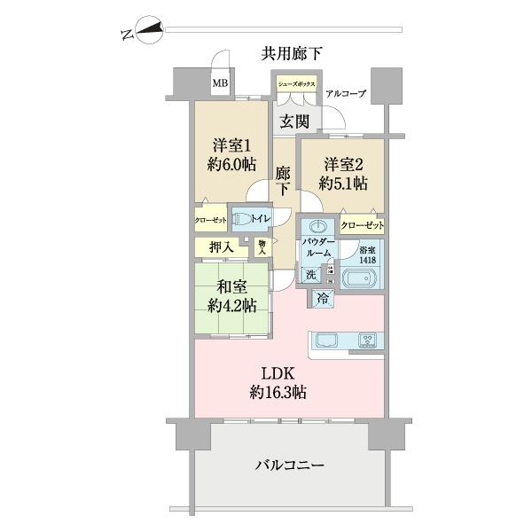 ジ・オーシャンテラス豊崎シーサイドテラス 間取り図画像