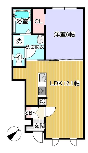ソレイユB棟（101） 間取り図画像