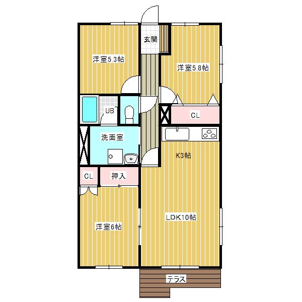 ヴィラ大町（103） 間取り図画像