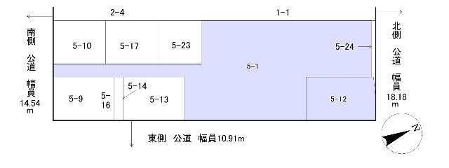 砂川市西５条南９丁目売地 区画図