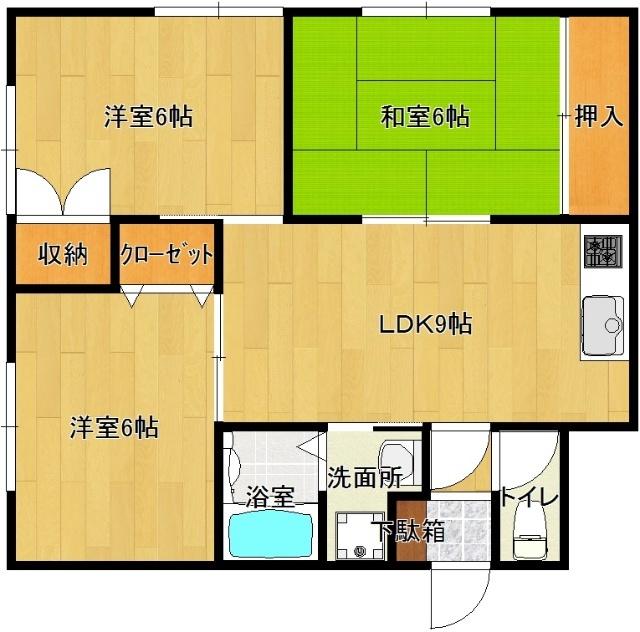 スティルライフ黒髪（102） 間取り図画像