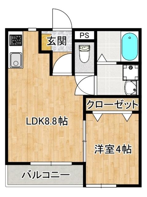acero木風（201） 間取り図画像