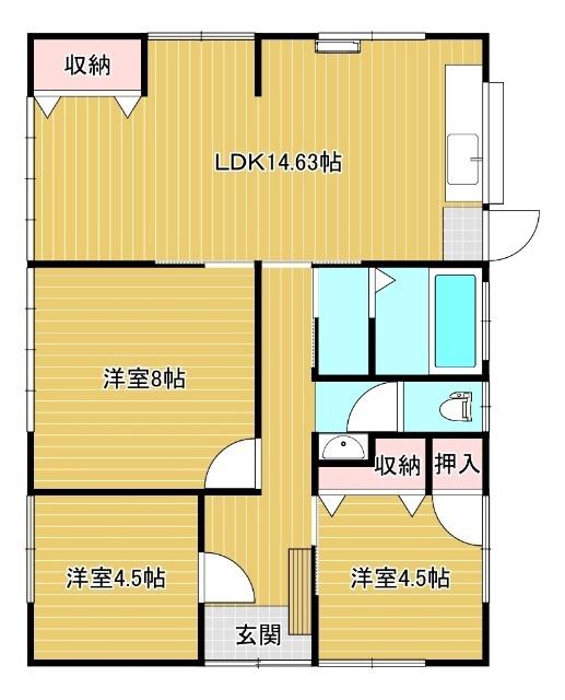 黒髪町平屋戸建（1） 間取り図画像