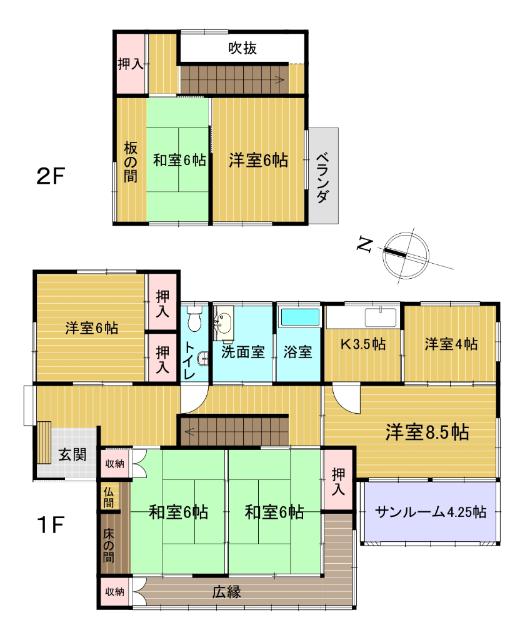 皆瀬町戸建て 間取り図画像