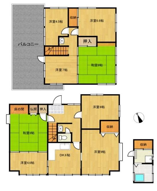 若葉町戸建て 間取り図画像