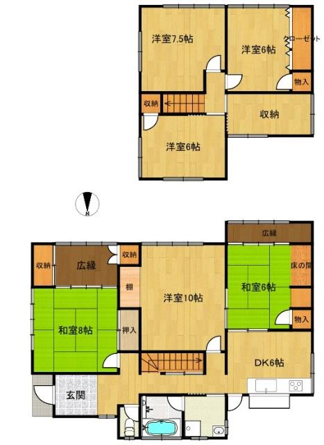 黒髪町戸建て 間取り図画像