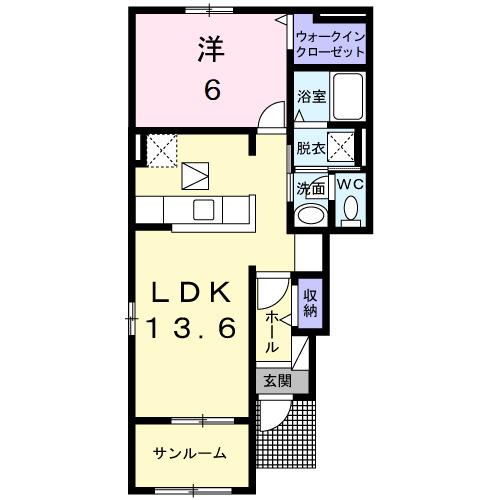 メイプルヴィラⅠ（101） 間取り図画像