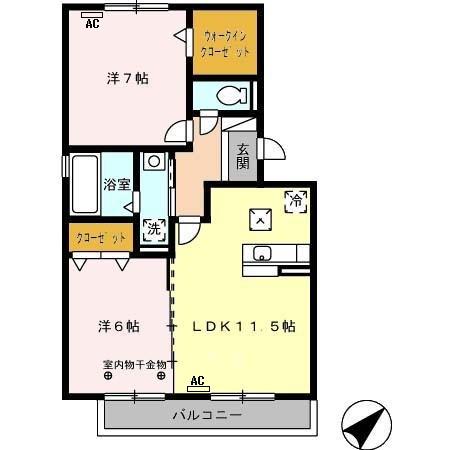メルベーユＭⅡ（105） 間取り図画像