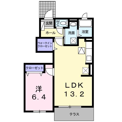 リアンヴィラージュＢ棟（101） 間取り図画像