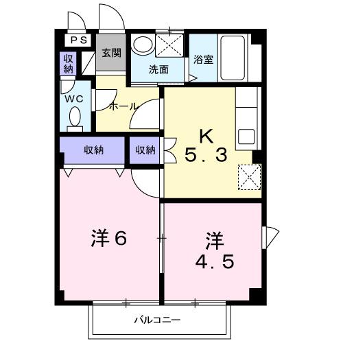 ファミール下之宮１（201） 間取り図画像