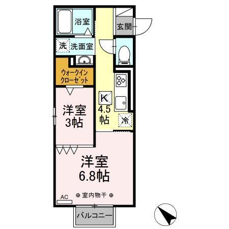 パプリカⅢ　B（110） 間取り図画像