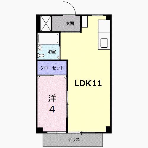 シングルハウスＫ（1E） 間取り図画像