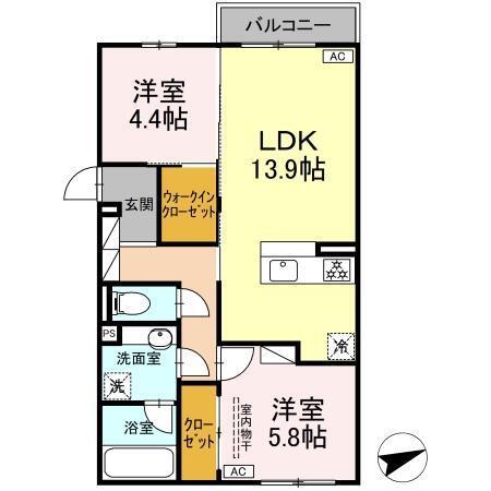 ディーソルビア石塚町　A棟（201） 間取り図画像