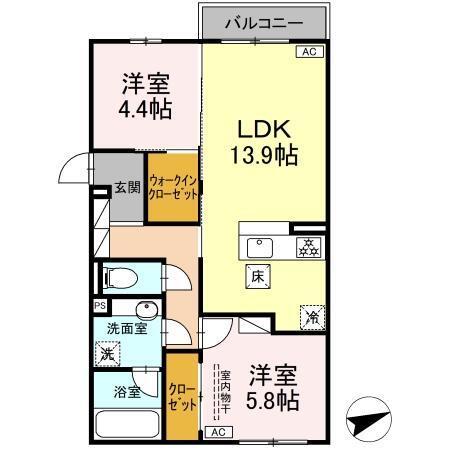 ディーソルビア石塚町　A棟（101） 間取り図画像