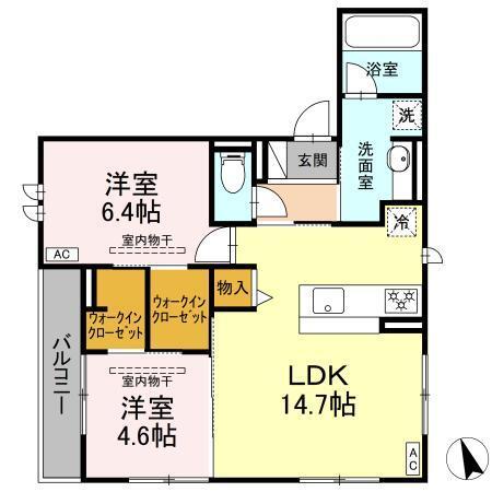 アネシスvilla赤堀（202） 間取り図画像