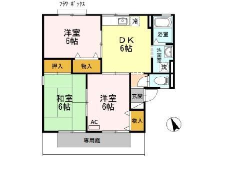 クレールカルチェⅡ　B（101） 間取り図画像